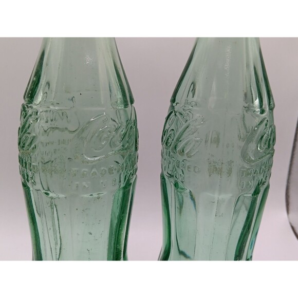 2) Coca Cola Vintage Soda Bottles Green Glass Easton MD & Havre De Grace USA Cap - Picture 6 of 14